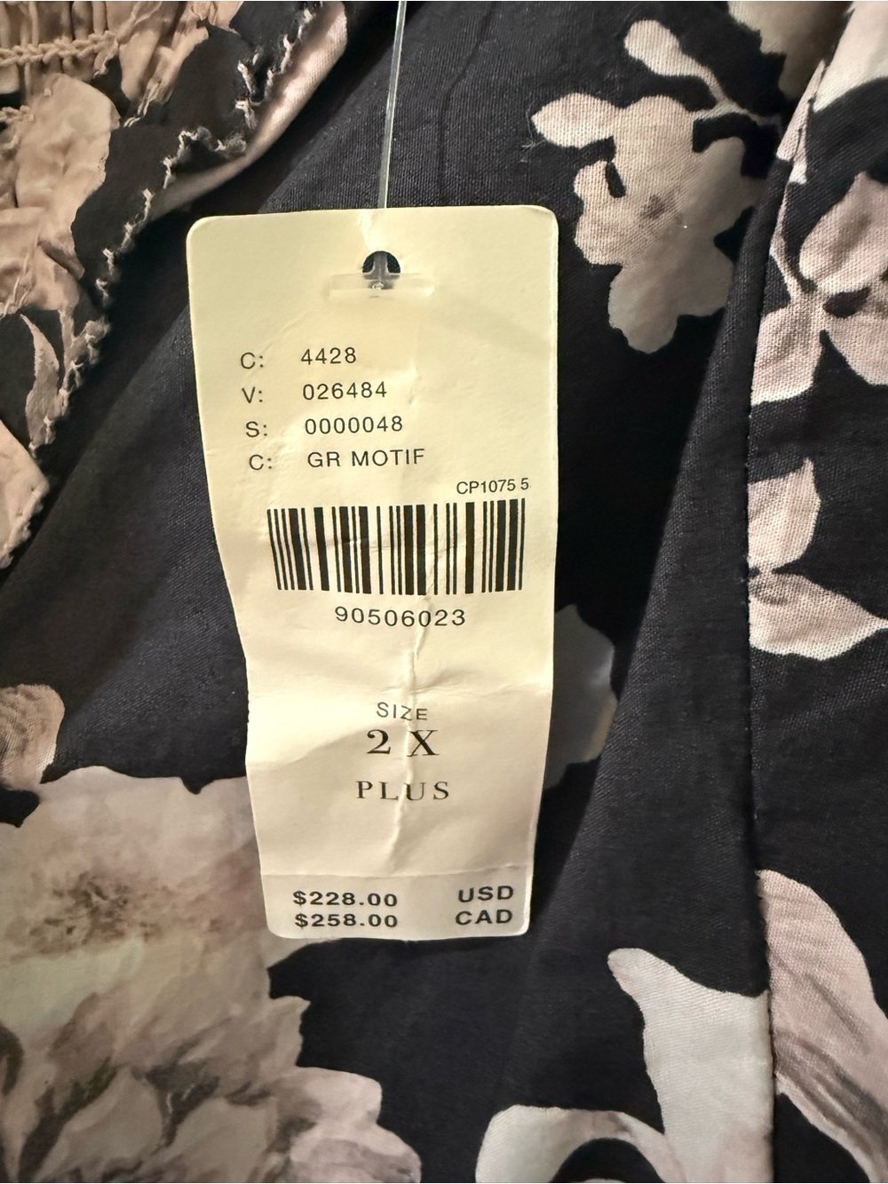 Anthropologie Black and Cream Floral Midi Dress - Picture 10 of 16